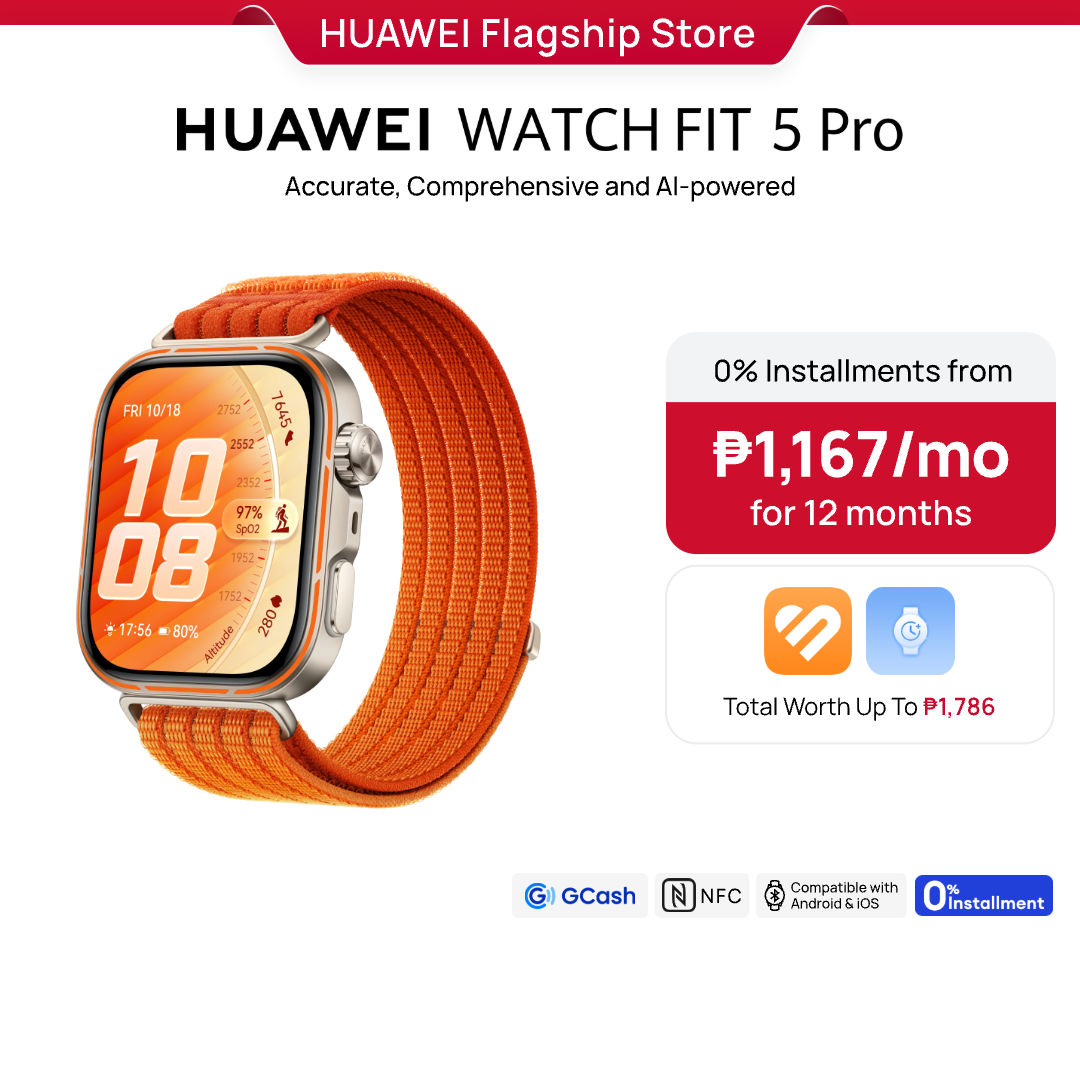HUAWEI WATCH FIT 5 Series Smartwatch l 1.92“ FullView Display* l Diabetes Risk Study* l CE-certified ECG* & Pulse Wave Arrhythmia l Mini-workout l Racket Sports l Up to 10 days Battery Life l Gcash WatchPay l iOS & Android Compatible - Image 2