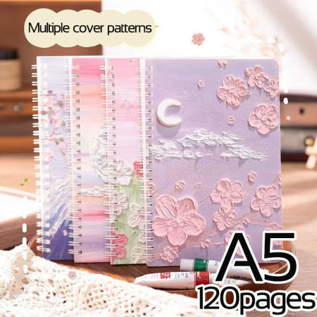 Aesthetic Oil Painting Notebook - Student's Creative Stationery