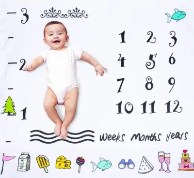 Baby Photograph Backdrop Blanket Monthly Milestone Record Blanket Newborn Photo Props Backdrop Infant Blanket for Newborn Monthly Milestone Blanket For Baby Boy Girl. (4)