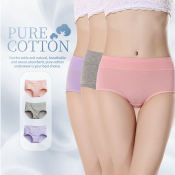 Pure Cotton Women's Underwear with Tummy Control and Elastic Waist
