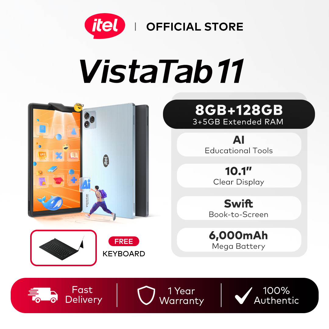 itel VistaTab 11 8GB (3+5GB RAM) + 128GB ROM / 10.1" Clear Display / 6000mAh / AI Educational Tools