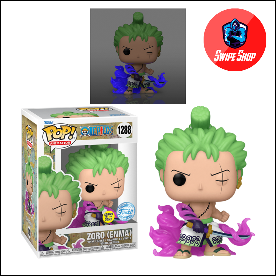 Funko Pop One Piece - Zoro w/ Enma #1288 GITD Chalice Exclusive w/  protector