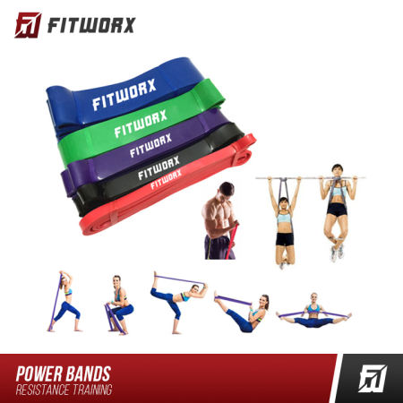 Fitworx Power Bands - Latex Resistance Bands for Home Gym