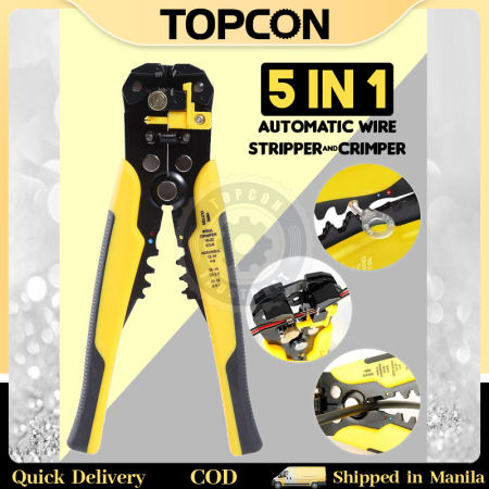 Yellow Automatic Wire Stripper Cutter - Multi-function Pliers topcon