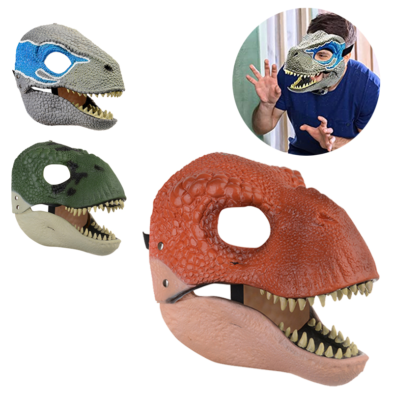 Latex Dinosaur Mask Moving Jaw Decor-tyrannosaurus Rex Soft Mask ...