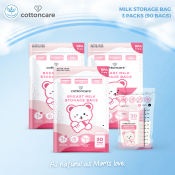 Cottoncare™ Transparent Breast Milk Storage Bags Triple Sterilized Newborn Baby Central Milkbag