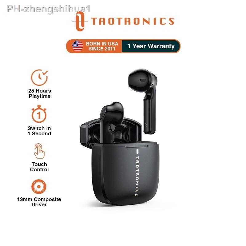 【earbuds】 TaoTronics TT-BH092 Sound Liberty 92 Wireless Bluetooth Earbuds Hi-Fi Stereo Audio True Wireless Earphones 30H Playtime IPX7 Waterproof Smart Touch Control Built-in Mic USB-C Charge gift gift