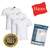 Hanes White V-Neck Tee - 100% Cotton (1pc)