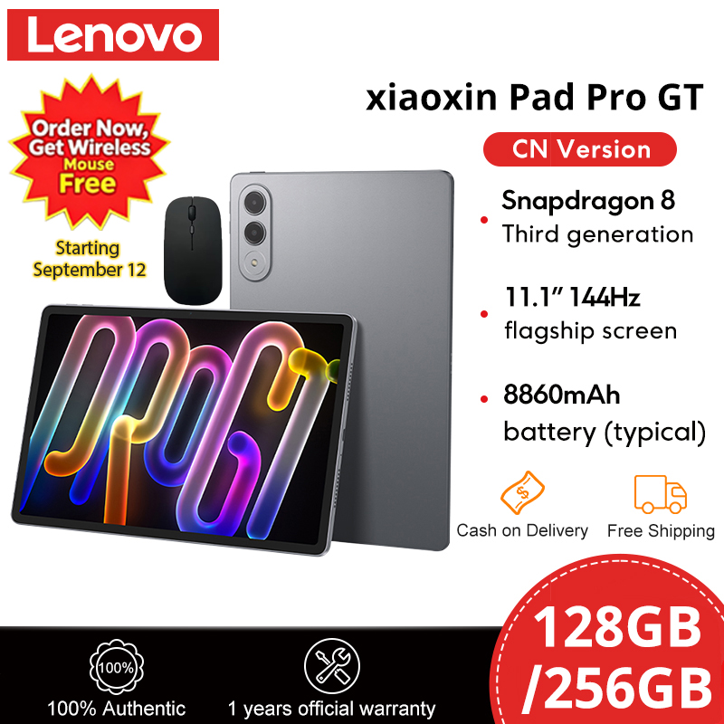 Lenovo Xiaoxin Pad Pro GT Snapdragon 8 Gen 3 Tab 128GB/256GB ROM 11.1" 144Hz 3.2K Screen 8860mAh 68W Charging Android Tablet Chinese version