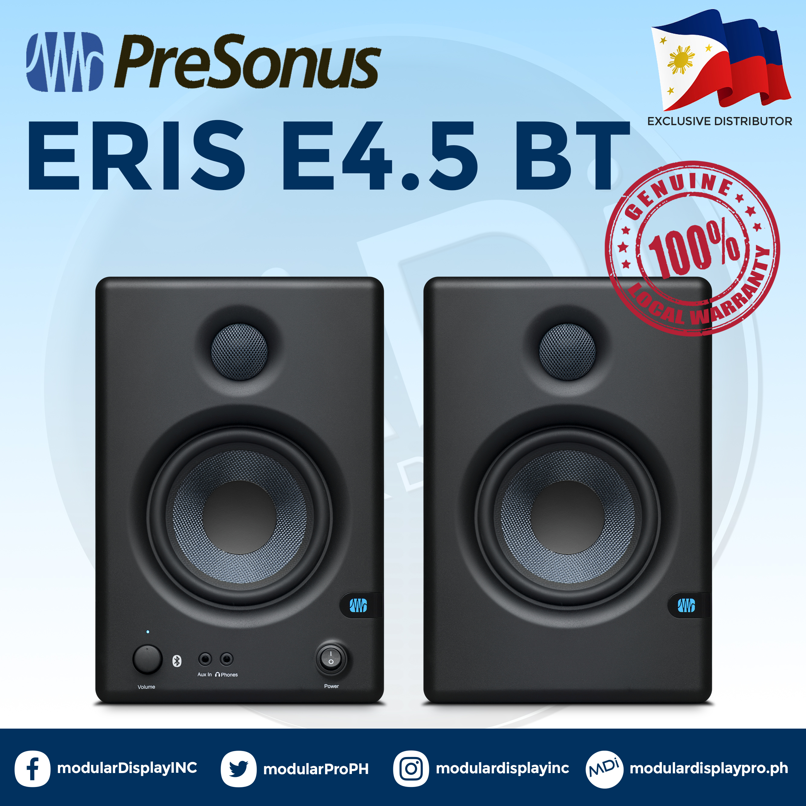 Used PreSonus Eris E4.5 Pair Powered Monitor