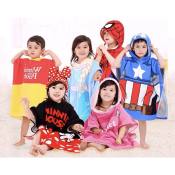 Kids Hooded Beach Towel Poncho - Fun Coverup Cape