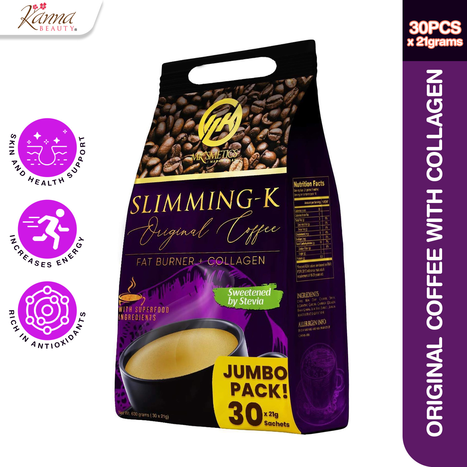 Madam Kilay Classic Coffee with Collagen Jumbo Pack 30 Sachets x