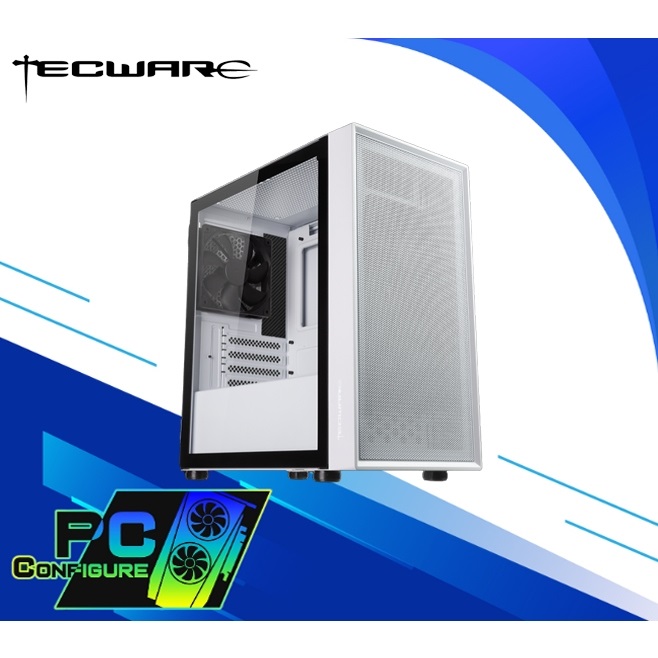 Tecware Forge M2 - Tower per PC da gaming compatto, nero e bianco