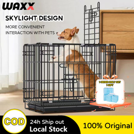 Foldable Heavy Duty Dog Cage with Poop Tray