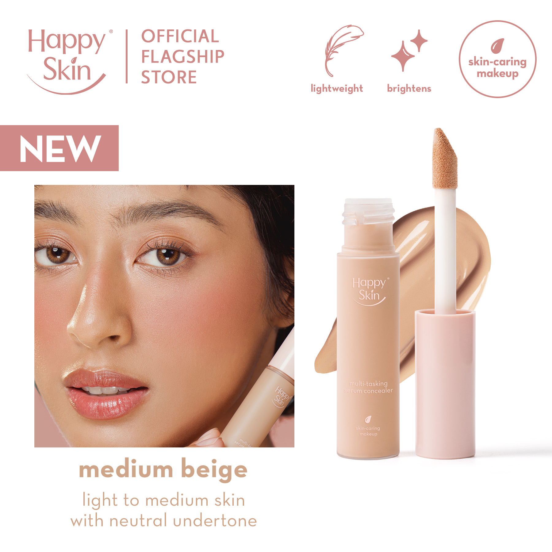 Discount on Happy Skin  shoes - SKU: Happy Skin Second Skin Multi-Tasking Serum Concealer In Medium Beige