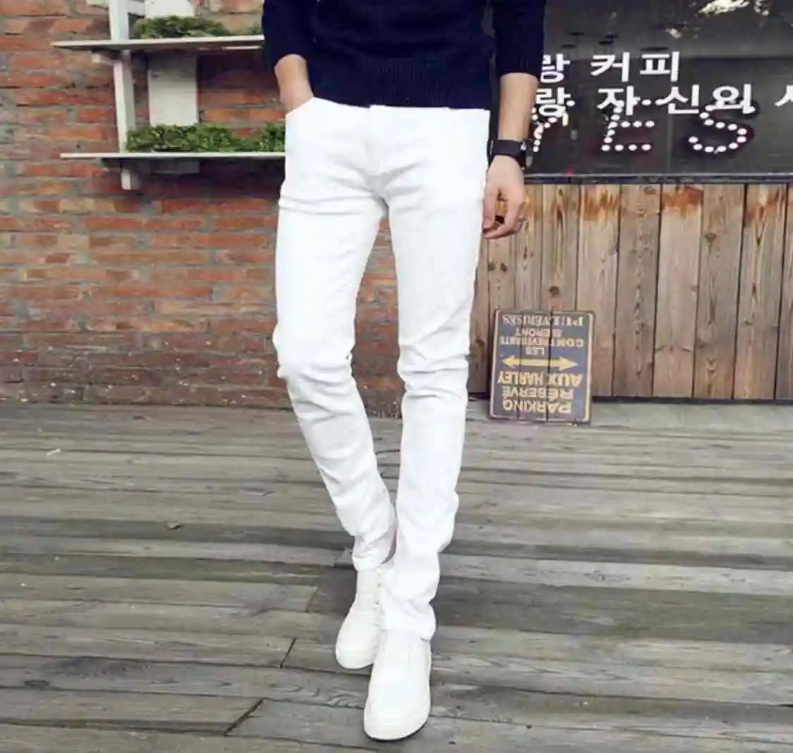 mens white skinny pants