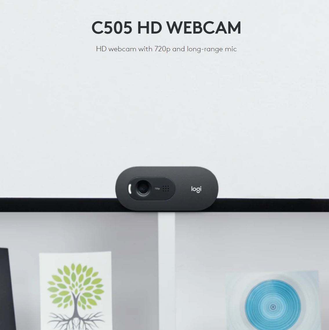 Camara Web Hd Logitech C505 Webcam 720p Videollamada Stream, Playfactory