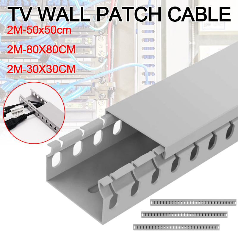 Cable Raceway Kit, Stageek Cable Management System Open Slot Wiring Raceway  Duct with Cover, On-Wall Concealer Organizer to Hide Wires Cords for TVs