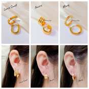 Gold Plated Hypoallergenic Hoop Earrings by Cnhong.shop