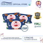 UniLove Baby Wipes Christmas Edition   100's Pack of 3