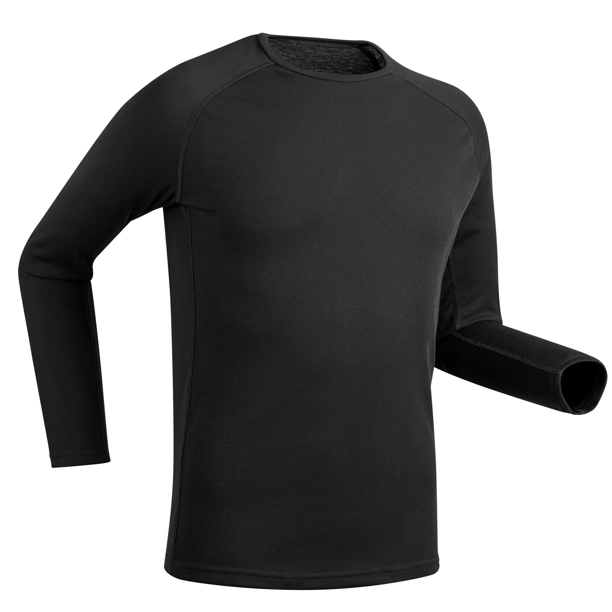 Decathlon Wedze Womens base layer ski top 100 Black Black
