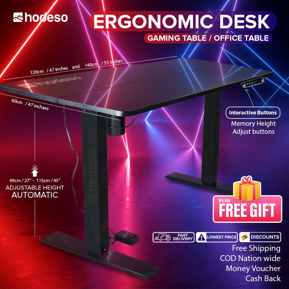 HODESO Electric Ascend Height Adjustable Desk 120x60cm and 140x60cm