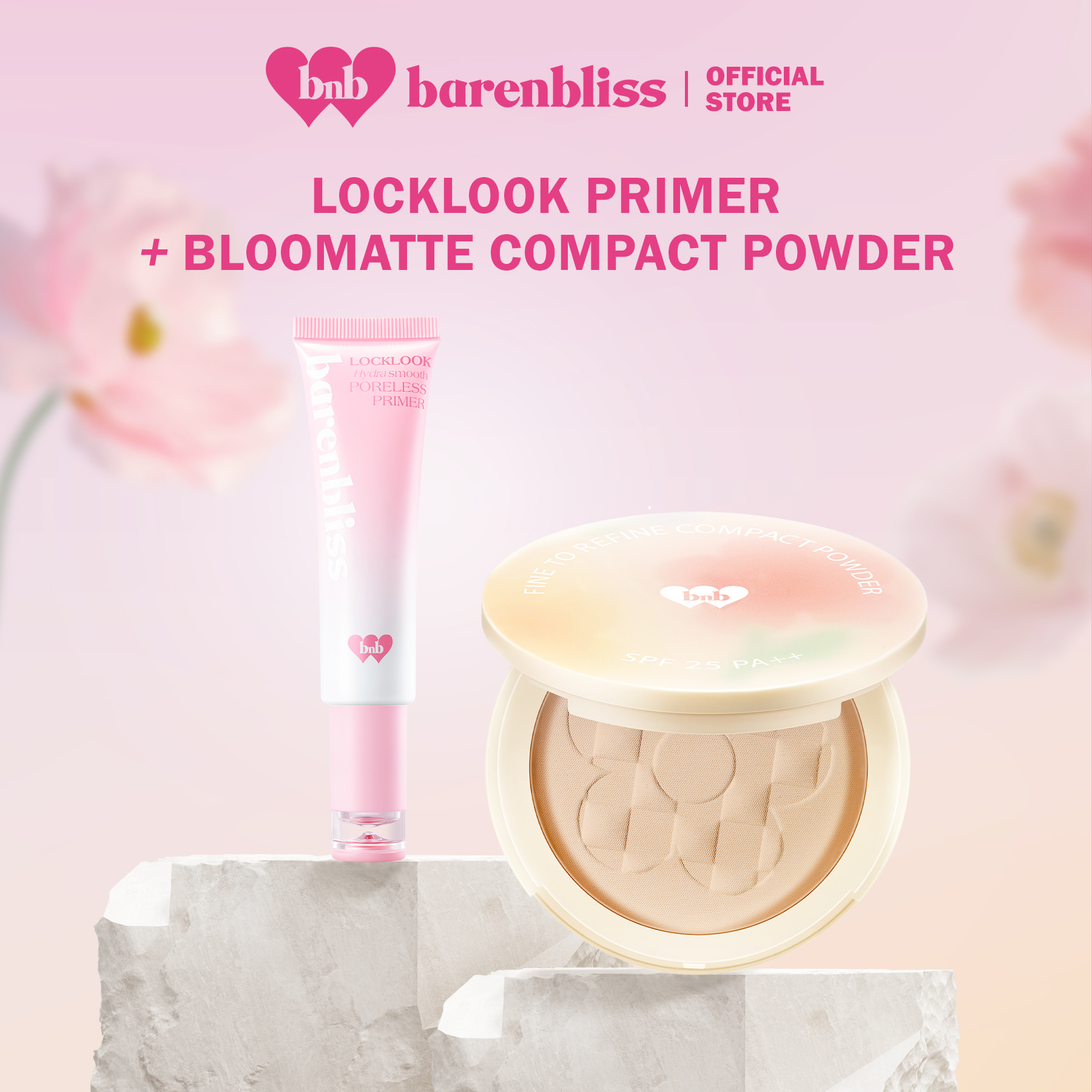 Discount on Barenbliss  shoes - SKU: barenbliss BNB Locklook Hydra Smooth Poreless Primer + Bloomatte Fine to Refine Compact Powder | Wat