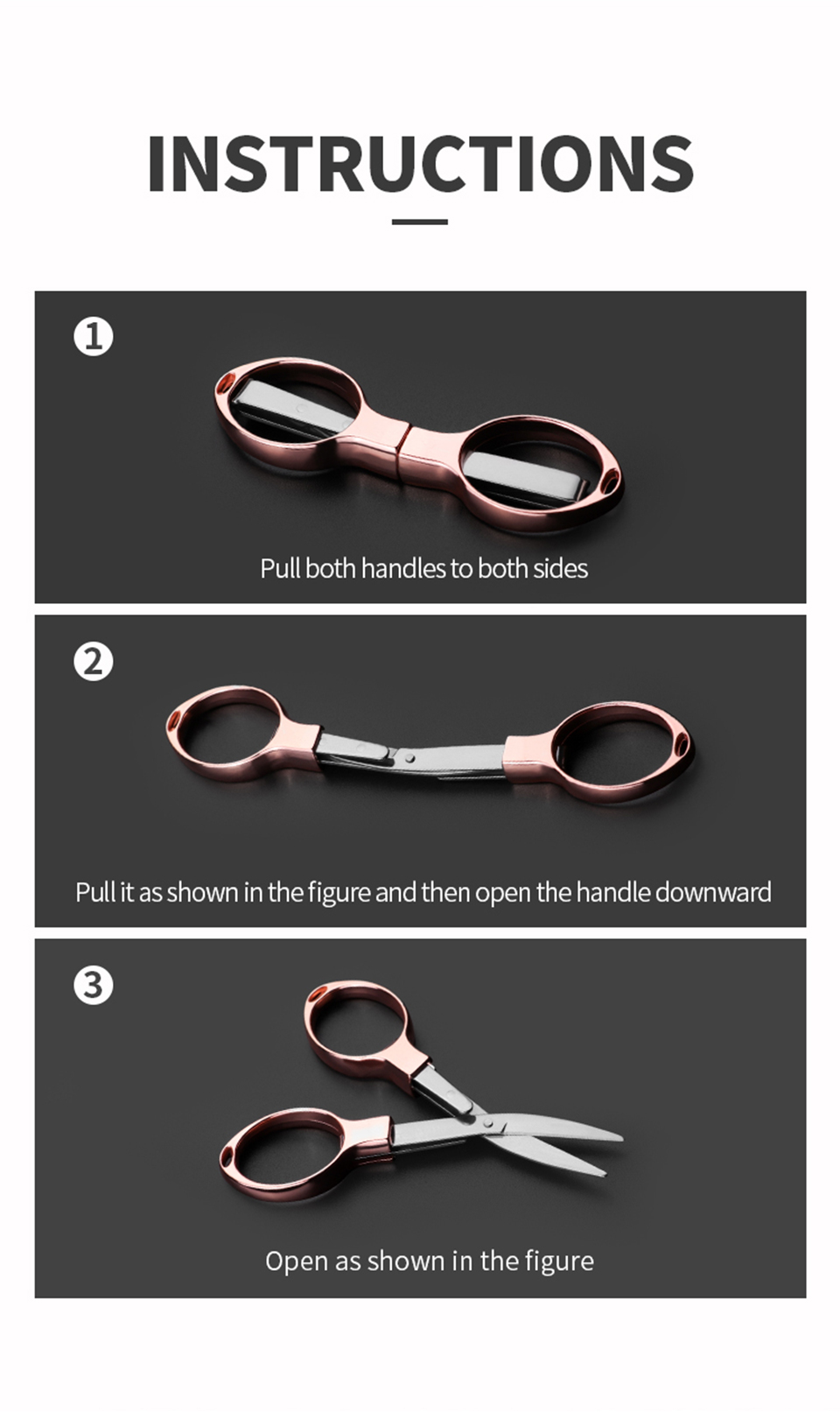 Mini stainless steel folding scissors keychain fishing scissor