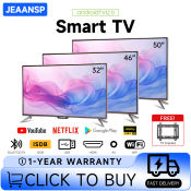 （FREE Gift） Jeaansp Smart TV 32inch/40inch/43 inch/46inch/50inch HD Led With Android TV/WiFi/Netflix/YouTube/Flicker free & Low bluelight, Google Assistant Free Wall Bracket