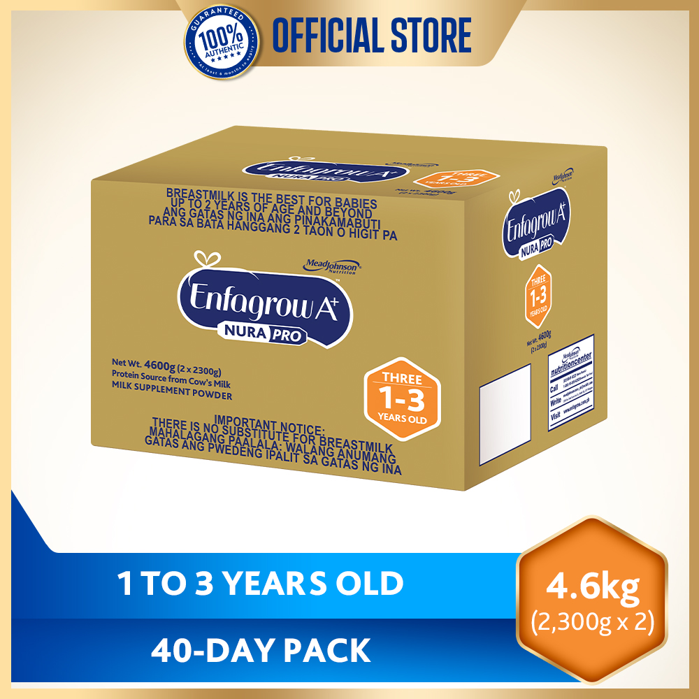 [ONLINE EXCLUSIVE] Enfagrow A+ Three Nurapro 4.6kg (4,600g) Milk Supplement Powder for Children 1-3 Years Old