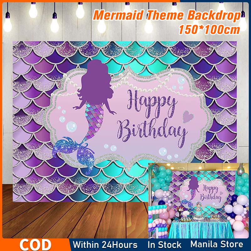 Shop Under Sea Theme Background With Great Discounts And Prices Online Dec  2022 Lazada Philippines | Summer Little Mermaid Scales The Water Starfish  Pearls Happy Birthday Theme Photography Backdrop 7x5ft Children Princess
