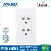 Royu Wide Duplex Outlet Set with Ground & Shutter