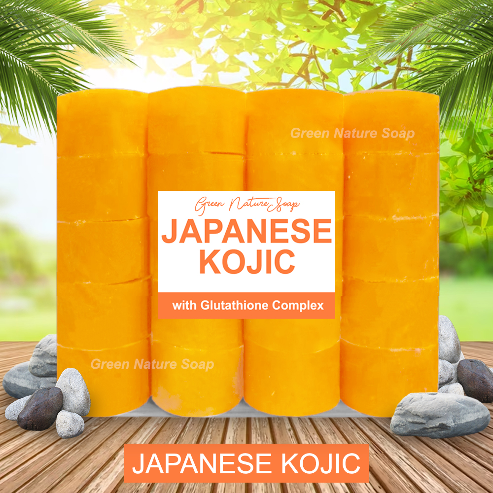 japan kojic soap with glutathione ORIGINAL] 1 Pack [20 pcs] plus Freebies Japanese Whitening Baking Soda - Natural & Organic Effective Whitening Round Bar Soap by Green Nature thailand-beauty-supplement Format:Vial 10mg/10mg dihexa peptide cognitive enhancement