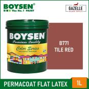 Boysen Permacoat Flat Latex Paint - Tile Red (1L)