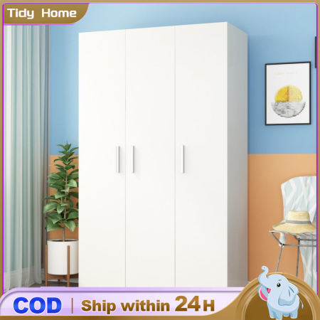 Tidy Home 3-Door Wardrobe Cabinet - White (Wooden)