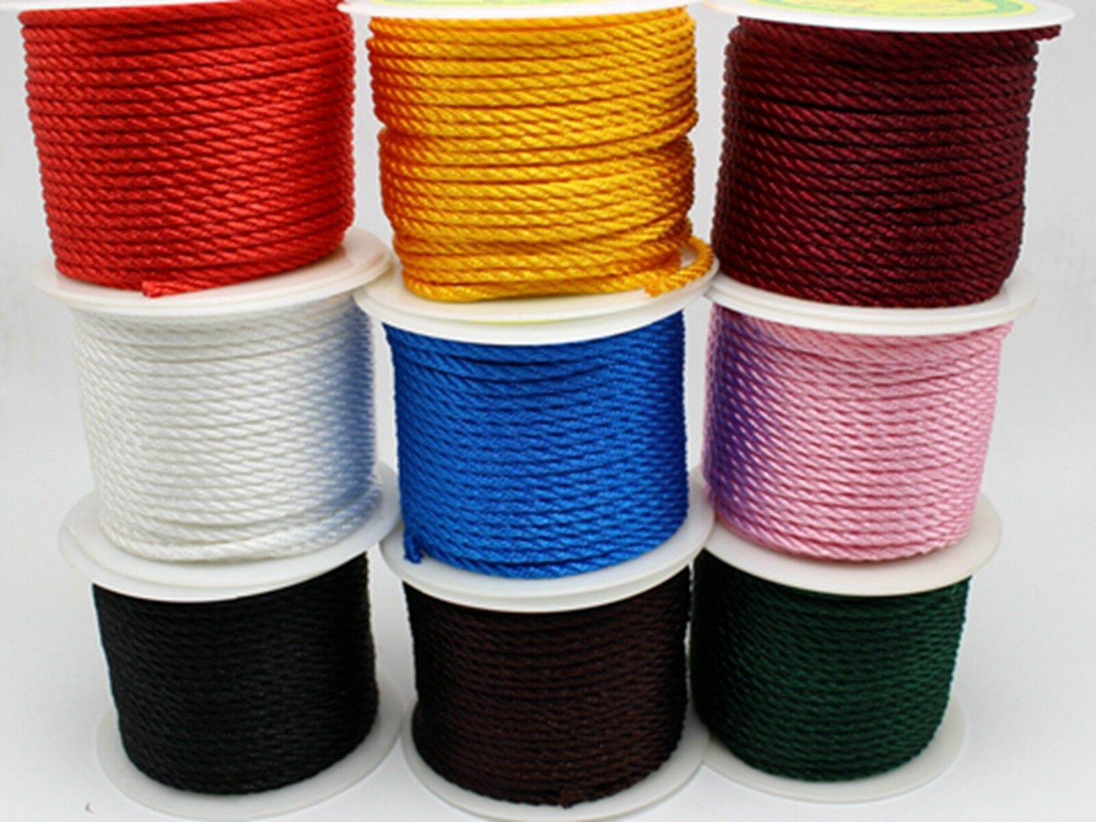 2MM Mix Color Nylon Black Satin Chinese Knotting Silky Macrame Cord Braided  Macrame Silk Satin Cord