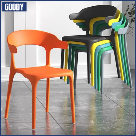 Nordic Black&White Plastic Chair by Goody Home Furniture