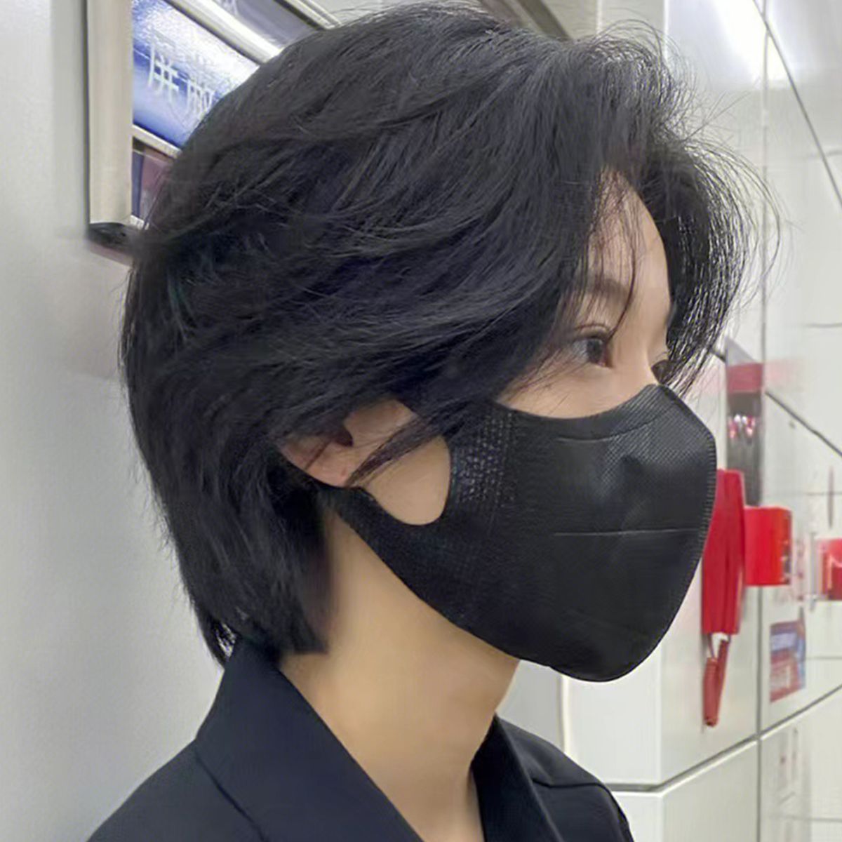 local deliveryFake hair male mullet head neutral style super A