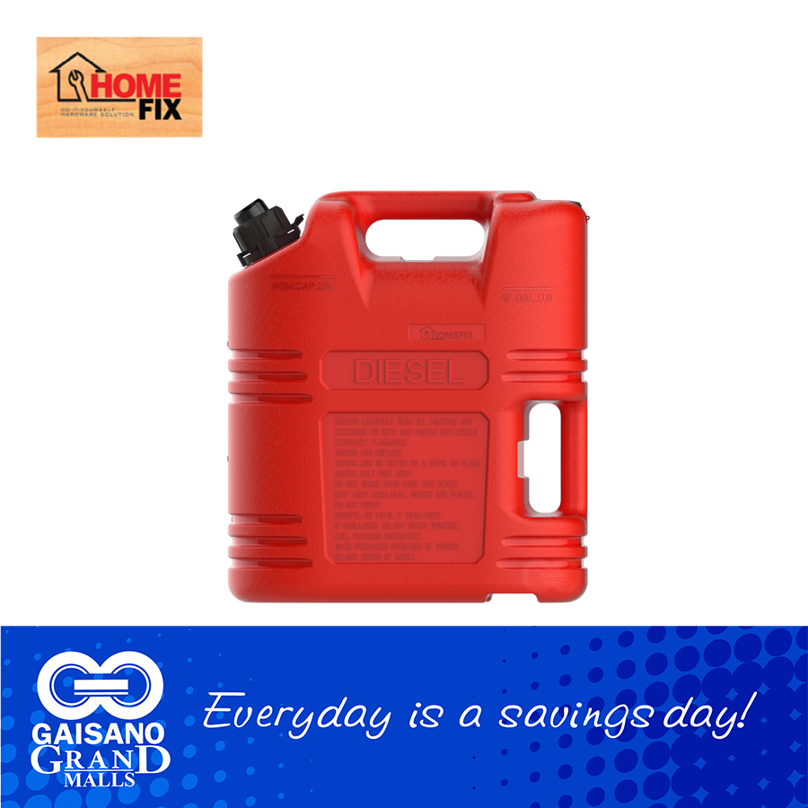 HOMEFIX 20L Gasoline Fuel Can with Auto Shut-Off Nozzle in Red 097