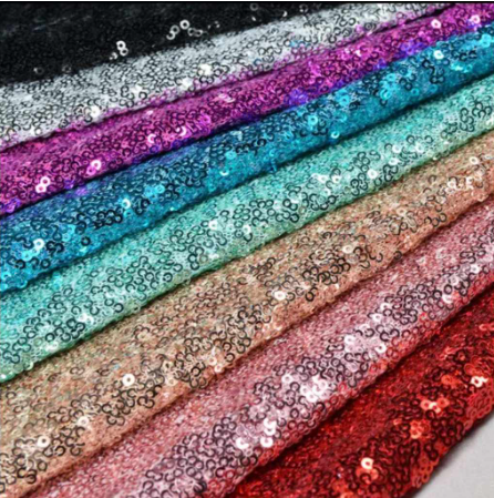 Sequined Embroidered Polyester Fabric For Backdrop, Tablecloth
