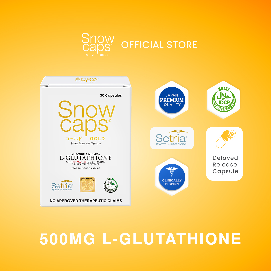 SnowCaps Premium L-Glutathione 500MG (30caps) w/ FREE Snow Skin Whitening  Soap