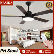 KASIDA Nordic Wooden Ceiling Fan with Remote Control and Lights