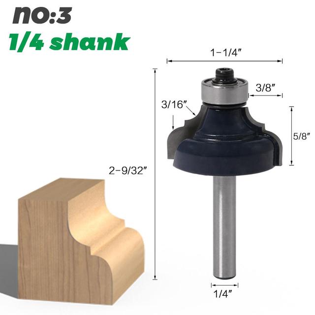 Fityle 1/4 Shank Small Concave Bowl Router Bit 1-1/8 Diameter 