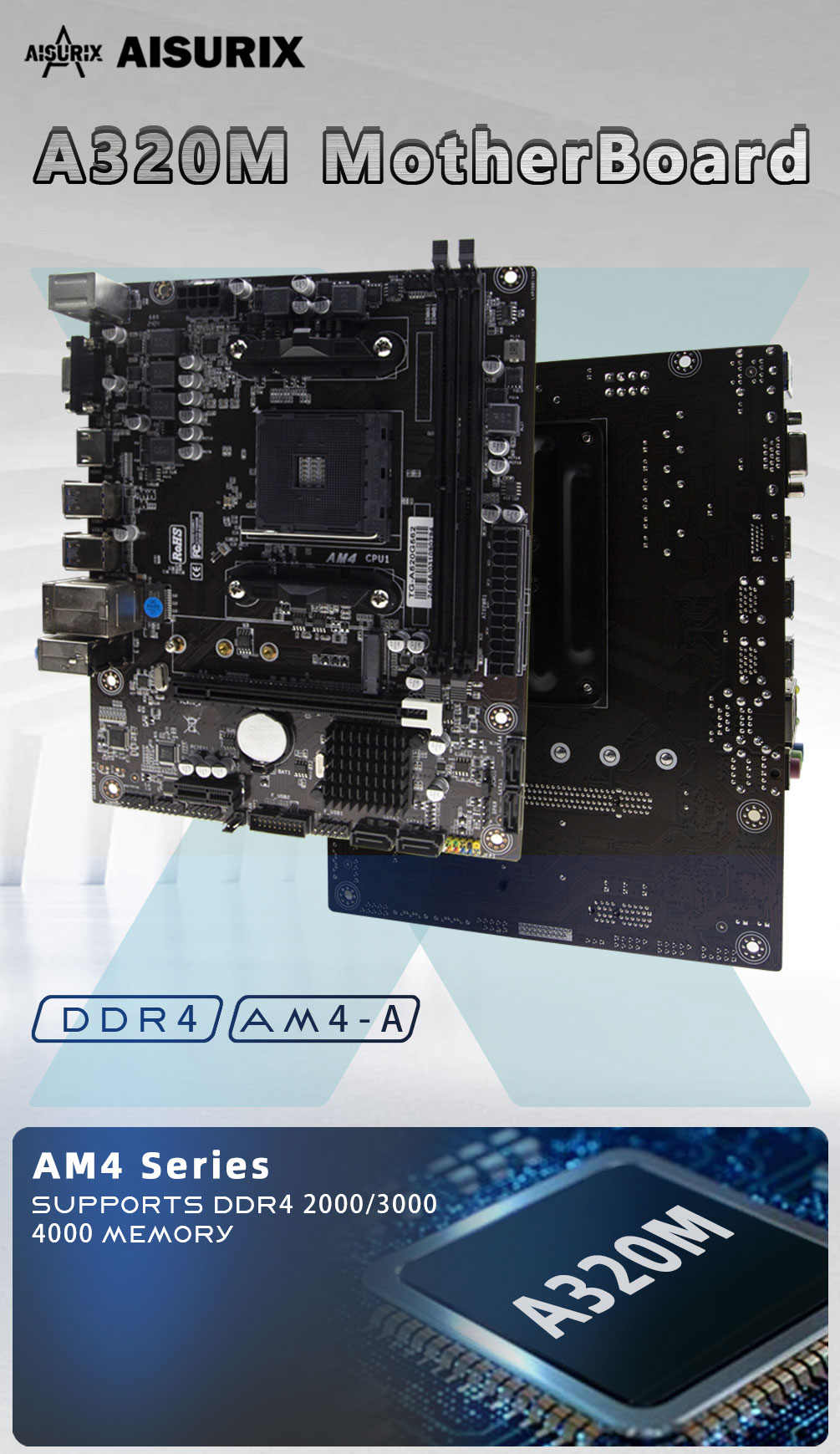 Ramsta A320/B450 ATX Motherboard Support AM4 Socket A Series A And