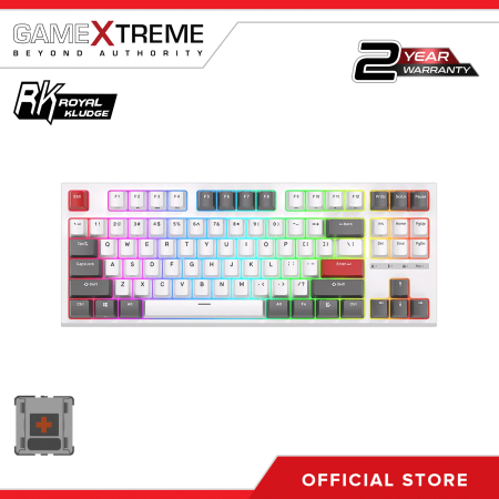 Royal Kludge RKR87 Single Mode Rgb 87 Keys Hot Swappable Mechanical Keyboard White Brown Switch