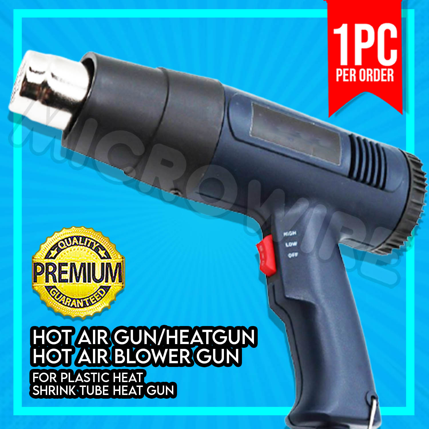 300W Heat Gun Electric Power Mini Hot Air Gun Blower with Shrink Tubing  Heat Shrink Gun for DIY Craft Wrap Plastic Rubber Stamp
