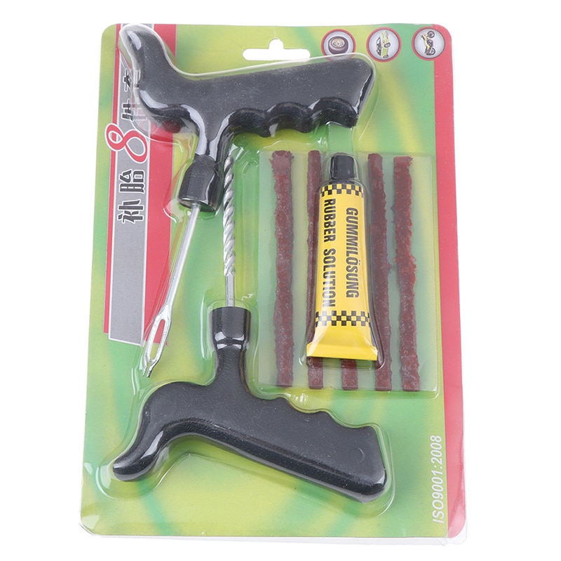 13pcs Tubeless Tire Repair Kit for Car, Motorcycle, and Electric Scooter  Tire Patch Exterior Puncture Tool with rubber - Main Image