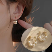 INS Korean Pearls Dangle Earrings - Elegant Jewelry for Women
