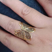 Sterling Silver Butterfly Ring for Men and Women