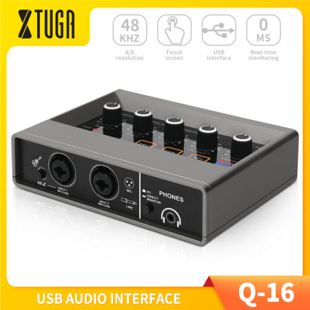 Q-16 Professional Audio Interface USB Sound Card for Studio Recording